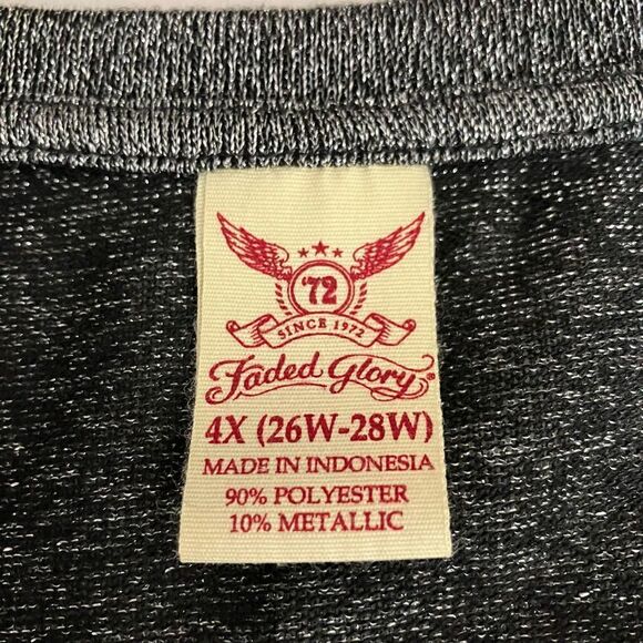Faded Glory Silver Shimmer Top / SZ: 4X (26W-28W) - Picture 8 of 8